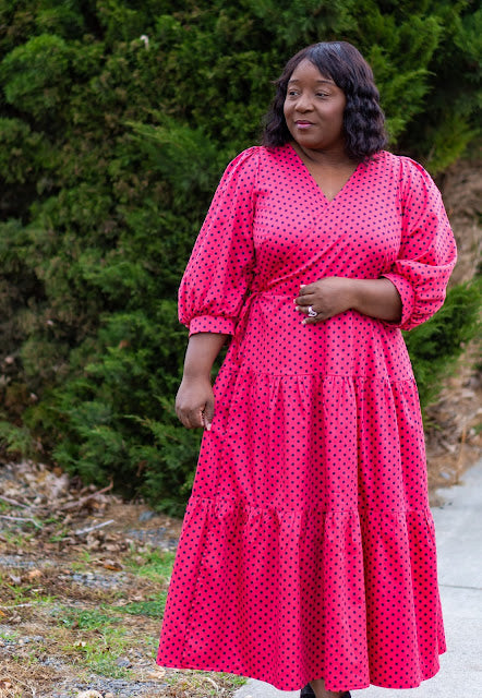 Made By A Fabricista: Strawberry Navy Holiday Dress