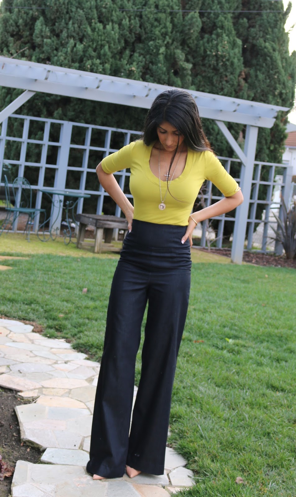 Made by a Fabricista: High Waisted, Wide Leg Denim Pants!