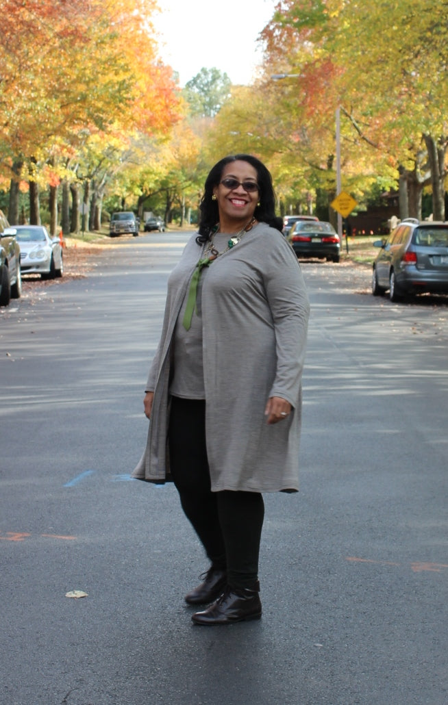 A Cardigan and Tee in Wool Jersey