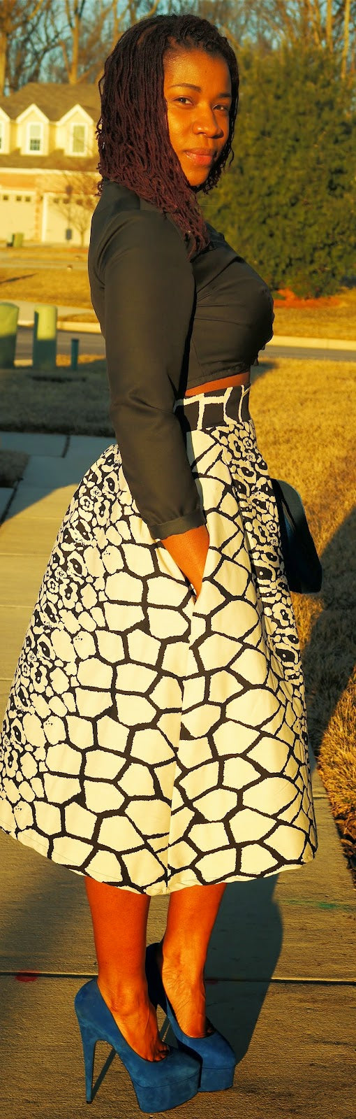 Made by a Fabricista: DIY Pleated Midi Skirt with Cropped Top