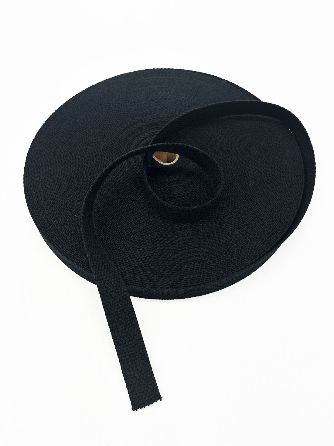 1" Wide Black 100% Cotton Webbing