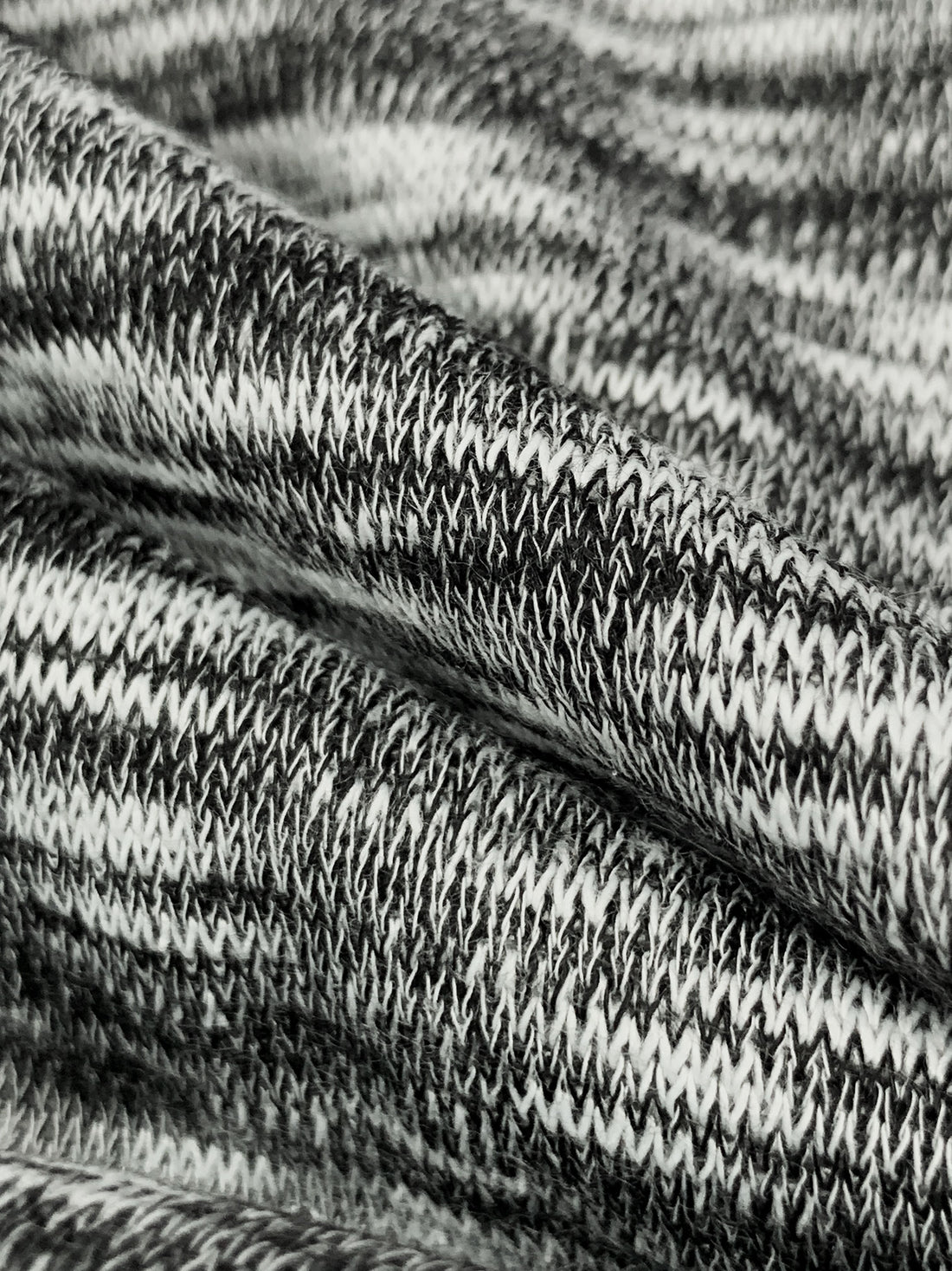 Midnight Gray/Cool White Polyester/Lycra Space-Dyed Sweater Knit 56W