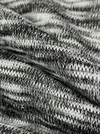 Midnight Gray/Cool White Polyester/Lycra Space-Dyed Sweater Knit 56W