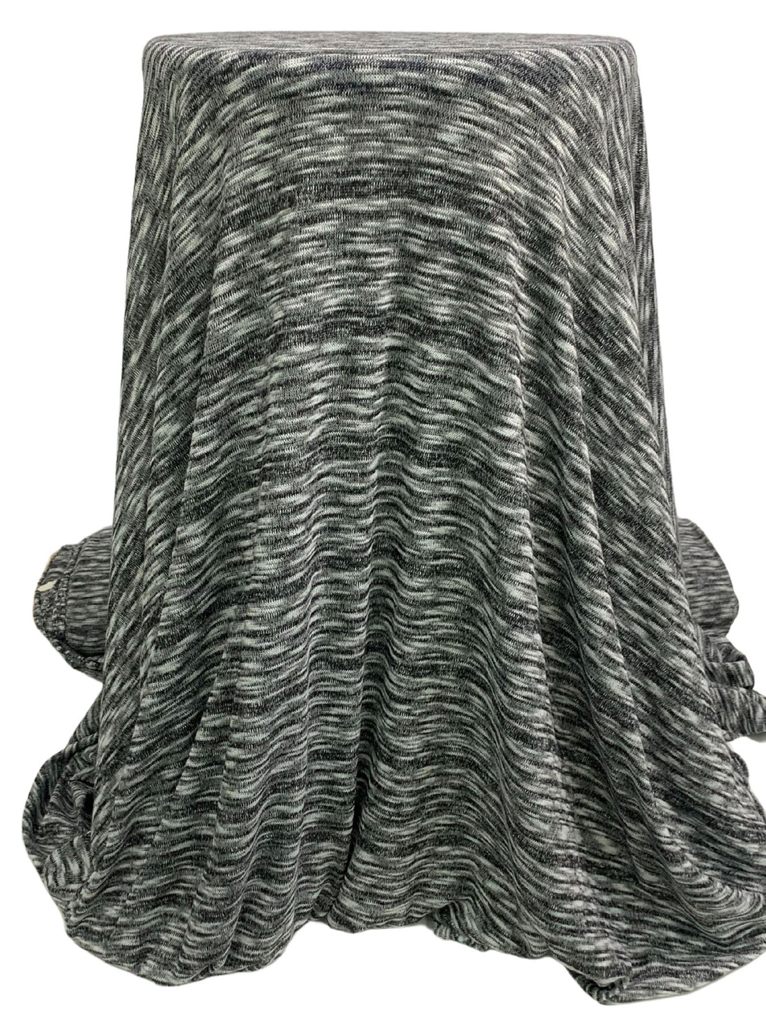 Midnight Gray/Cool White Polyester/Lycra Space-Dyed Sweater Knit 56W