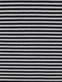 Pale Platinum Gray/Black Polyester/Lycra Horizontal Stripe Yarn-Dyed Pique Knit 54W