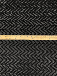 Black Polyester/Wool/Nylon Zig-Zag Felted Coating 58W