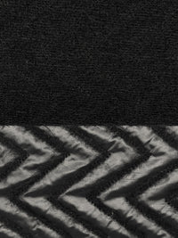 Black Polyester/Wool/Nylon Zig-Zag Felted Coating 58W