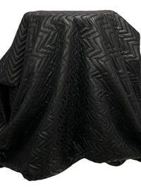 Black Polyester/Wool/Nylon Zig-Zag Felted Coating 58W