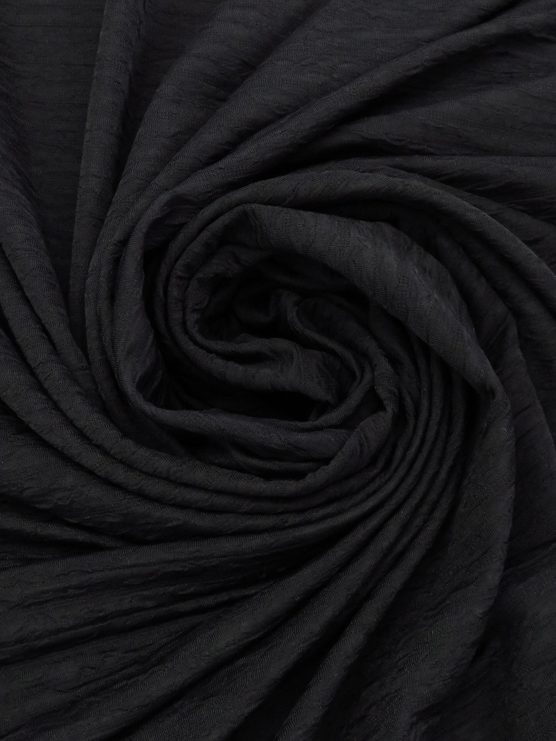 Black Polyester/Lycra Crinkle Stripe Double Knit - Famous Dress Designer - 56W