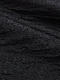 Black Polyester/Lycra Crinkle Stripe Double Knit - Famous Dress Designer - 56W