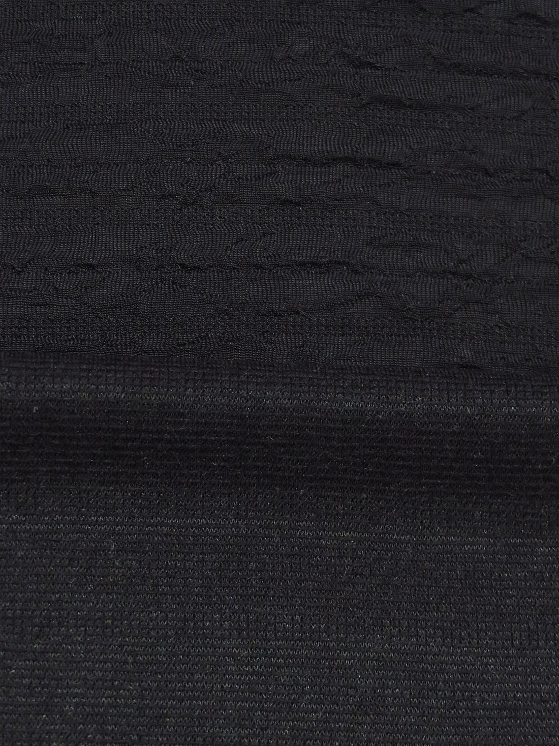 Black Polyester/Lycra Crinkle Stripe Double Knit - Famous Dress Designer - 56W