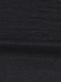 Black Polyester/Lycra Crinkle Stripe Double Knit - Famous Dress Designer - 56W