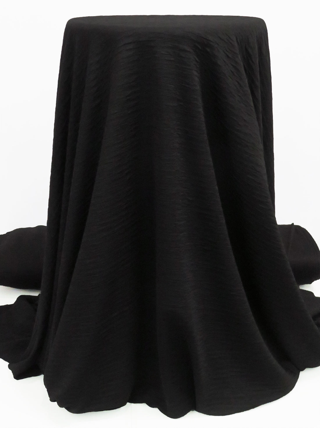 Black Polyester/Lycra Crinkle Stripe Double Knit - Famous Dress Designer - 56W