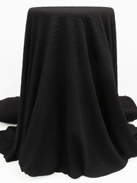 Black Polyester/Lycra Crinkle Stripe Double Knit - Famous Dress Designer - 56W