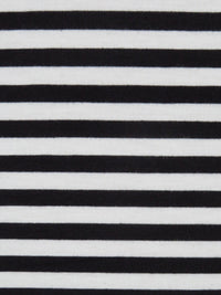 Black/White 100% Polyester Horizontal Stripe Jersey Knit 56W