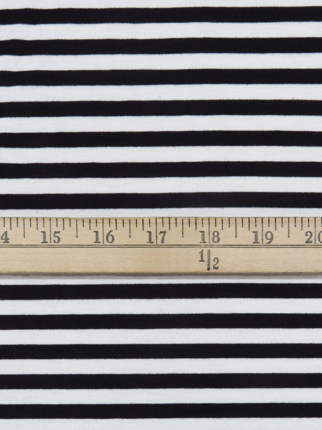 Black/White 100% Polyester Horizontal Stripe Jersey Knit 56W