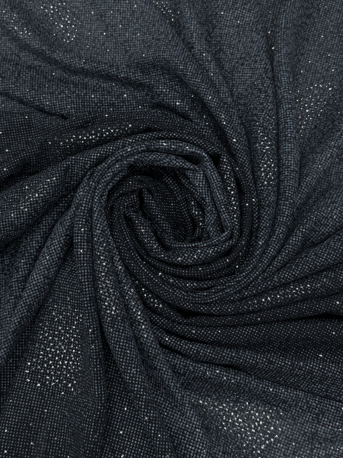 Slate Gray/Black/Silver Polyester/Lycra Sparkle Dot Sheer Knit 56W