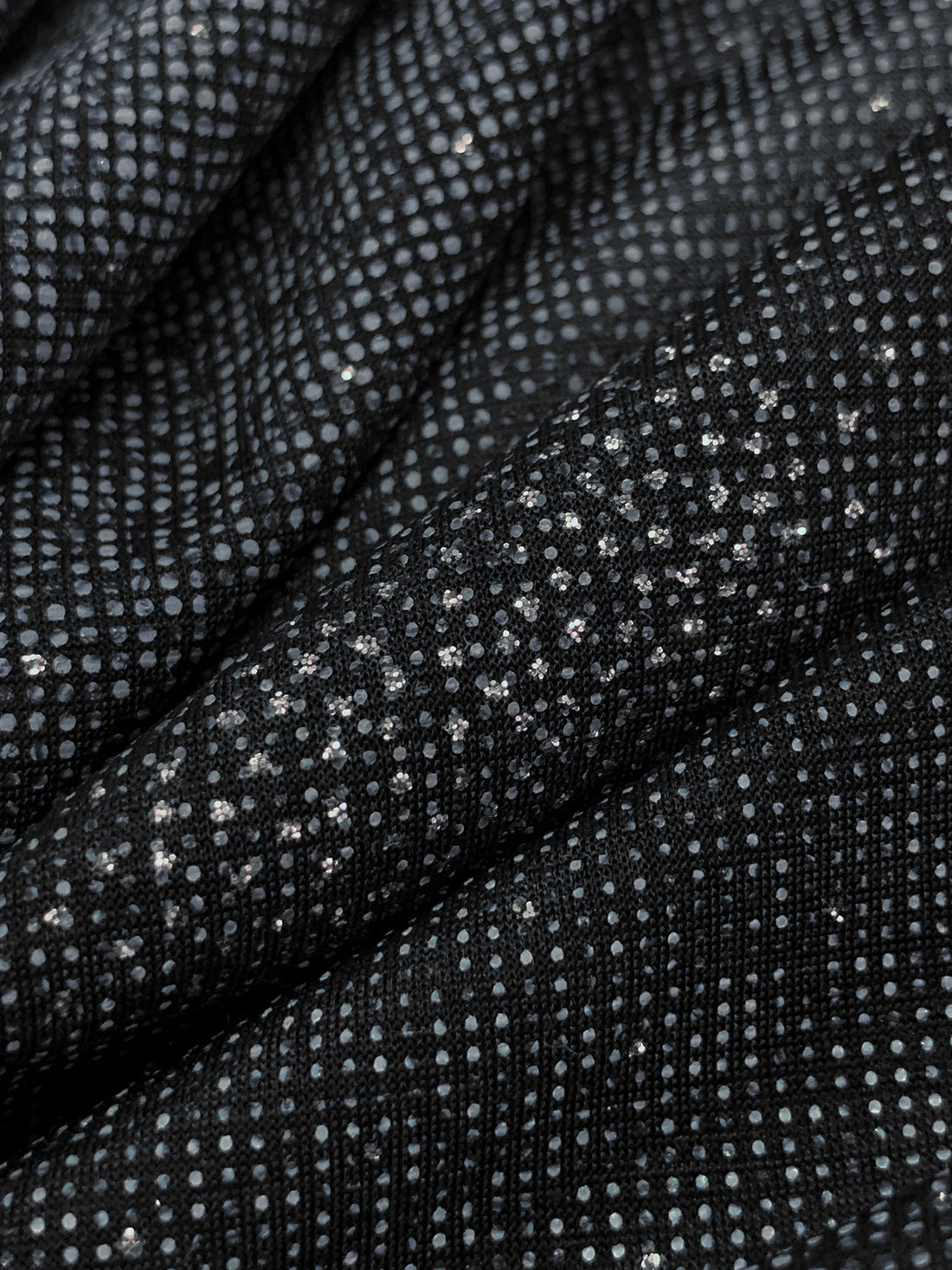 Slate Gray/Black/Silver Polyester/Lycra Sparkle Dot Sheer Knit 56W