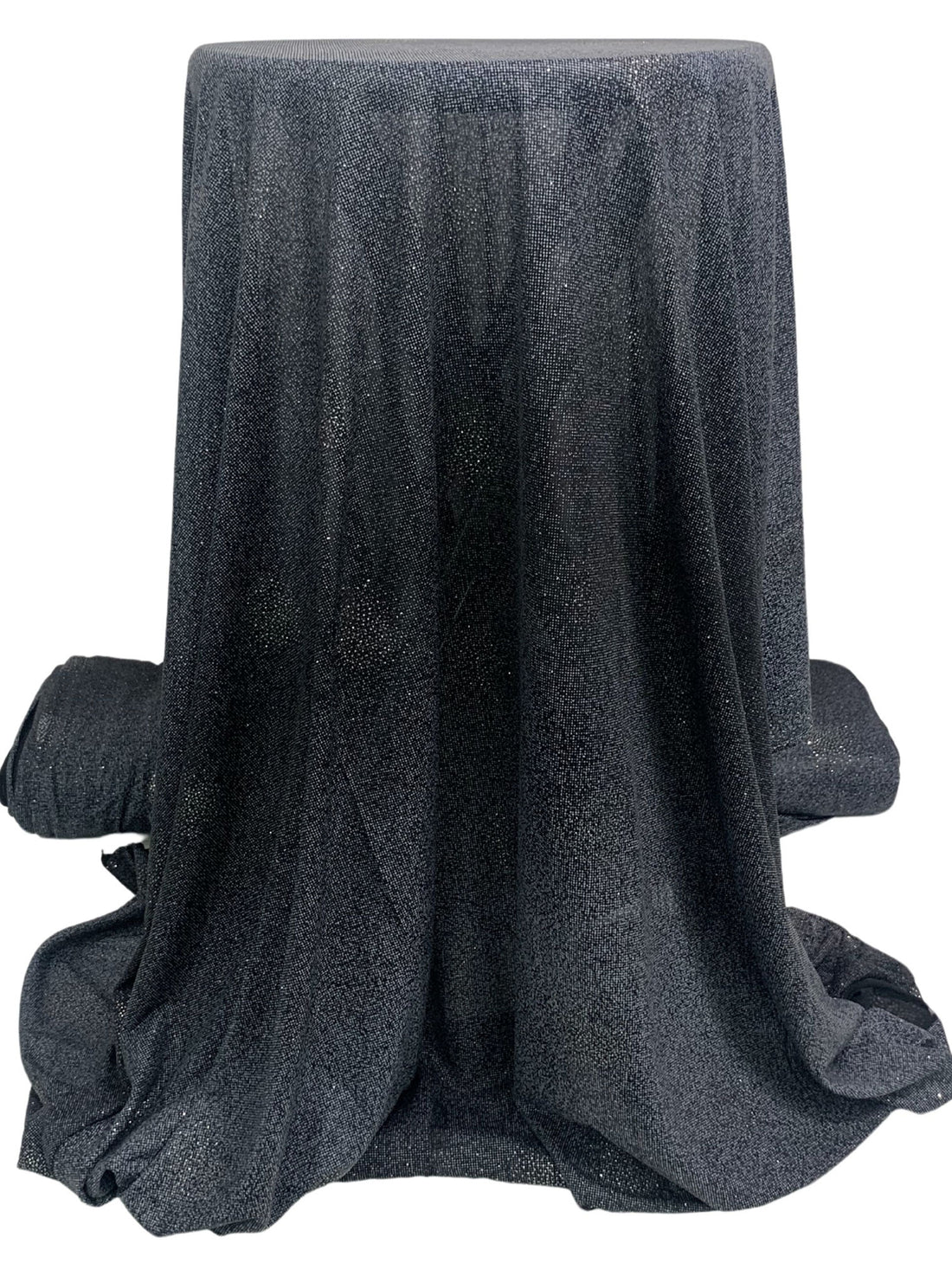 Slate Gray/Black/Silver Polyester/Lycra Sparkle Dot Sheer Knit 56W