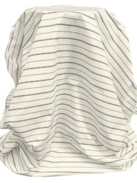 Ivory/Black 100% Polyester Horizontal Woven Stripe Shirting - NY Designer - 62W