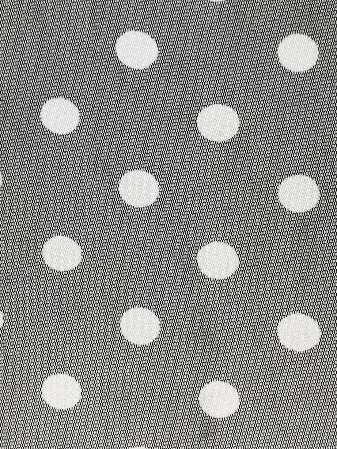 Black/White 100% Nylon Polka Dot Mesh Netting 58W