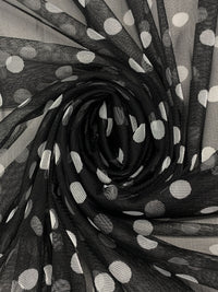 Black/White 100% Nylon Polka Dot Mesh Netting 58W