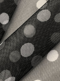 Black/White 100% Nylon Polka Dot Mesh Netting 58W