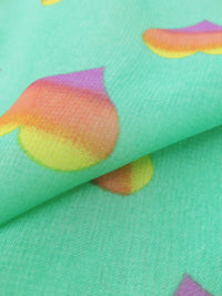 Deep Mint/Pumpkin/Lemon/Magenta 100% Polyester Gradient Heart Print Chiffon 58W