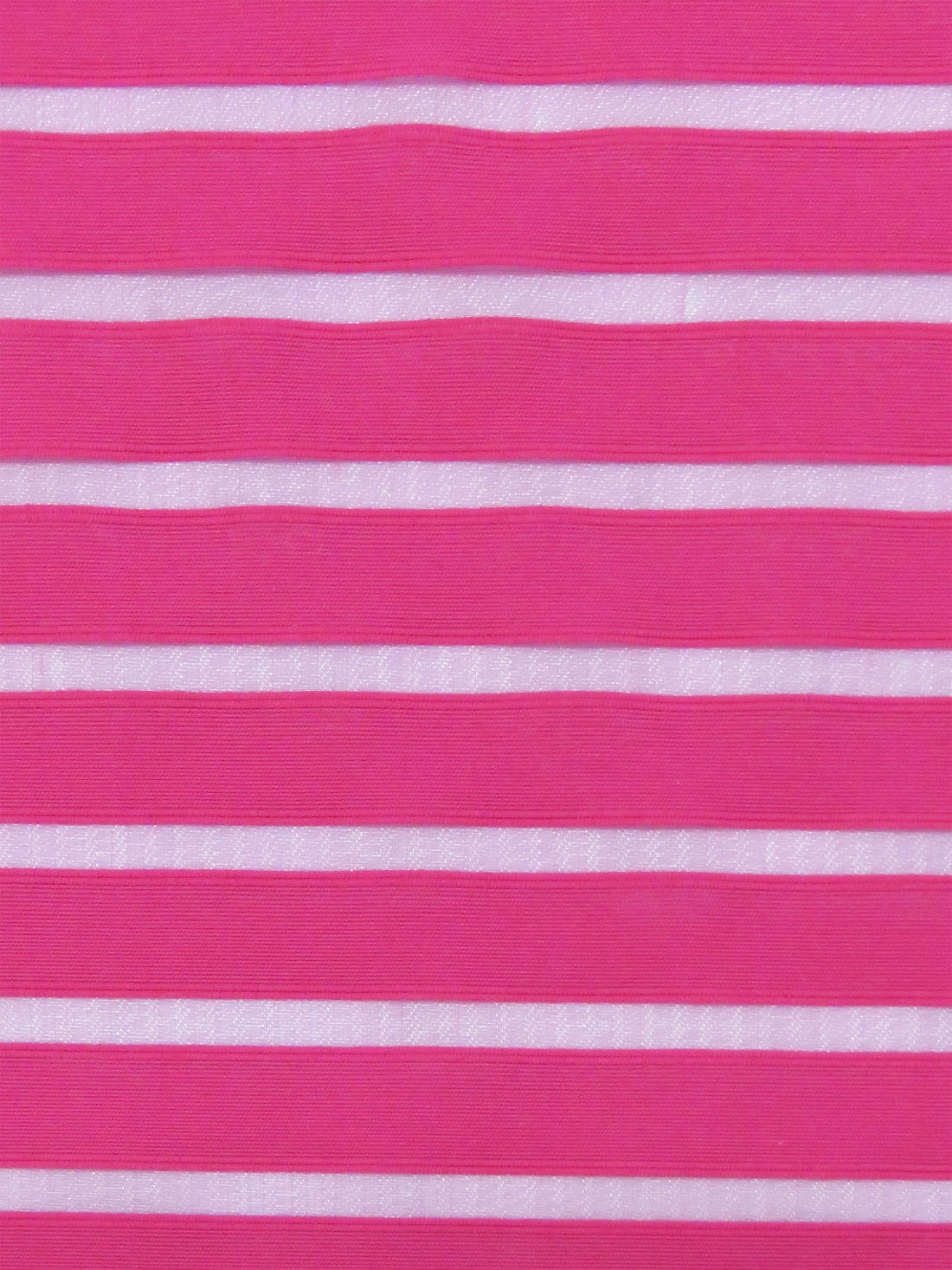 Deep Raspberry Pink Rayon/Nylon Horizontal Stripe Burnout Organza 58W