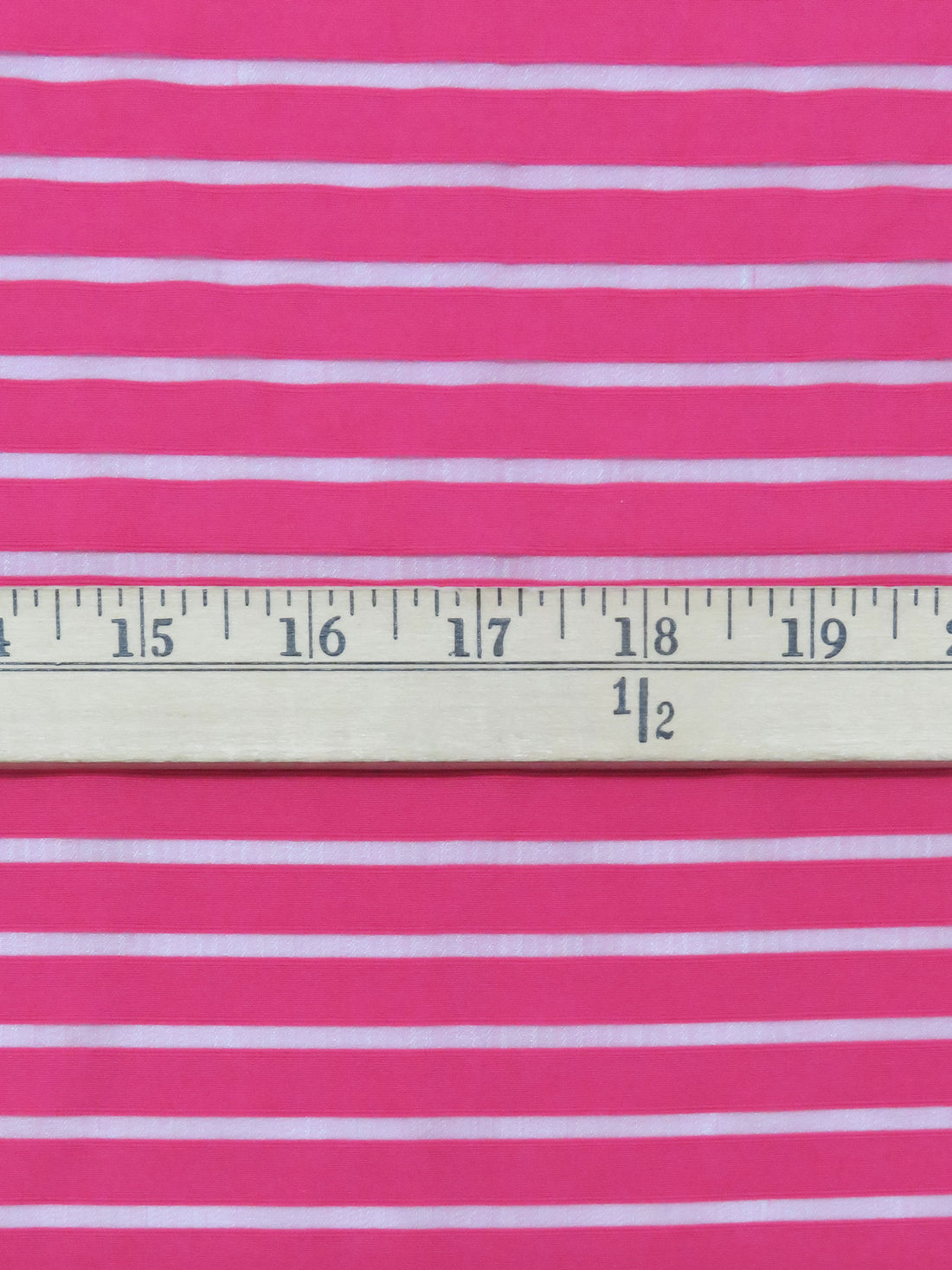 Deep Raspberry Pink Rayon/Nylon Horizontal Stripe Burnout Organza 58W
