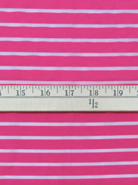 Deep Raspberry Pink Rayon/Nylon Horizontal Stripe Burnout Organza 58W