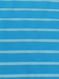 Cerulean Rayon/Nylon Horizontal Stripe Burnout Organza 56W