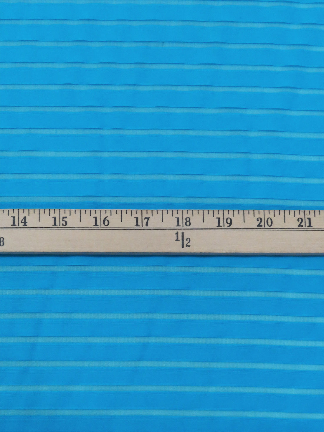 Cerulean Rayon/Nylon Horizontal Stripe Burnout Organza 56W