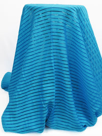 Cerulean Rayon/Nylon Horizontal Stripe Burnout Organza 56W