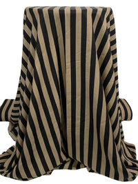 Dark Tan/Black 100% Polyester Vertical Stripe Crepe de Chine 56W