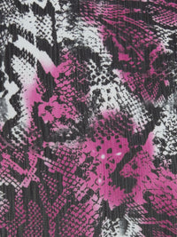 Jammy Purple/Black/Ghost White 100% Polyester Tie-Dye Animal Print Crinkle Chiffon 58W