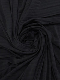 Crow Black Polyester/Lycra Pleated ITY Knit - Famous Dress Designer - 56W