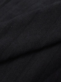 Crow Black Polyester/Lycra Pleated ITY Knit - Famous Dress Designer - 56W