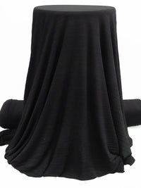 Crow Black Polyester/Lycra Pleated ITY Knit - Famous Dress Designer - 56W