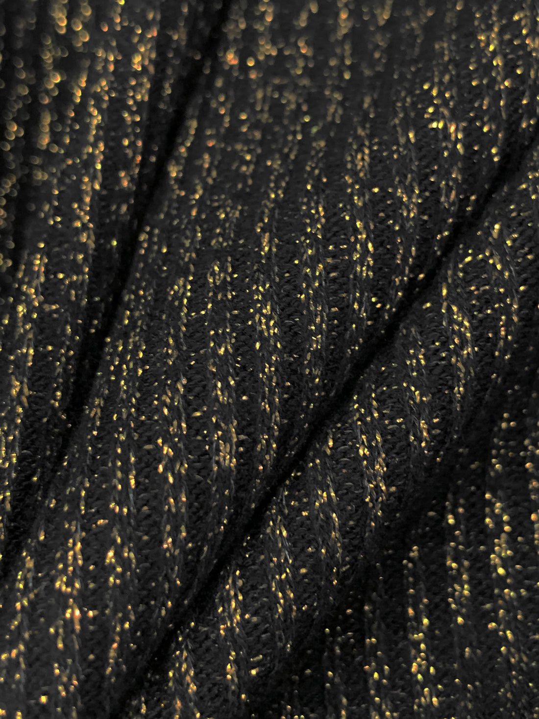 Gold/Black Rayon/Polyester/Nylon/Spandex Sparkle Rib Sweater Knit - Michael Stars - 52W