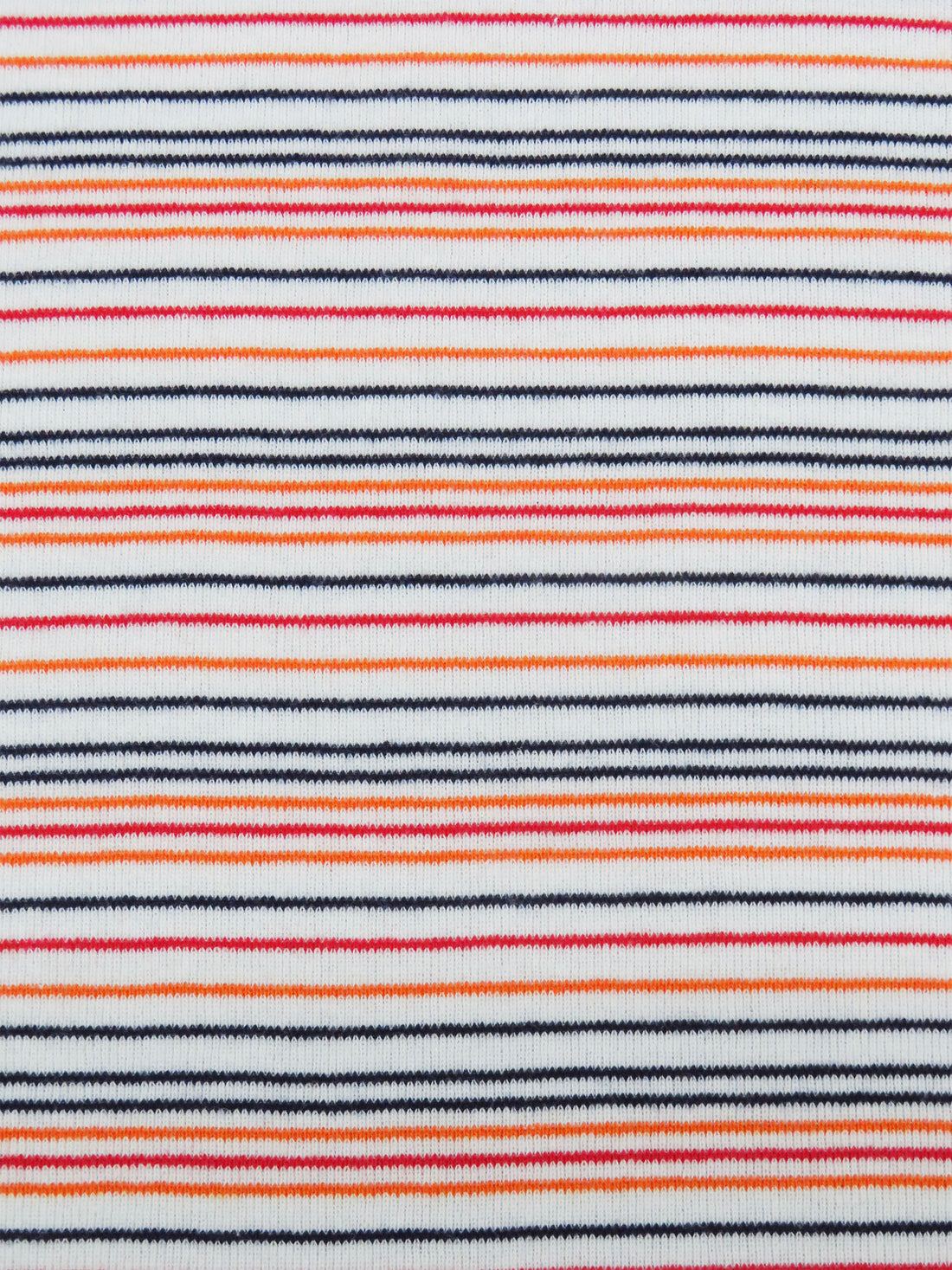 White/Navy/Carrot/Red Recycled Cotton/Recycled Polyester/Polyester Horizontal Stripe Fine Rib Knit - Michael Stars - 60W