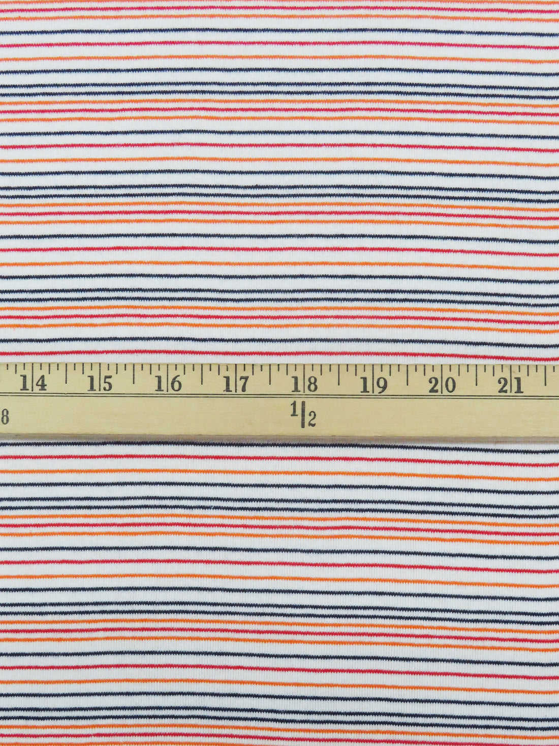 White/Navy/Carrot/Red Recycled Cotton/Recycled Polyester/Polyester Horizontal Stripe Fine Rib Knit - Michael Stars - 60W