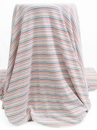 White/Navy/Carrot/Red Recycled Cotton/Recycled Polyester/Polyester Horizontal Stripe Fine Rib Knit - Michael Stars - 60W