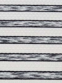 White/Heathered Black Polyester/Lycra Horizontal Multi Stripe Novelty Weave Knit 60W