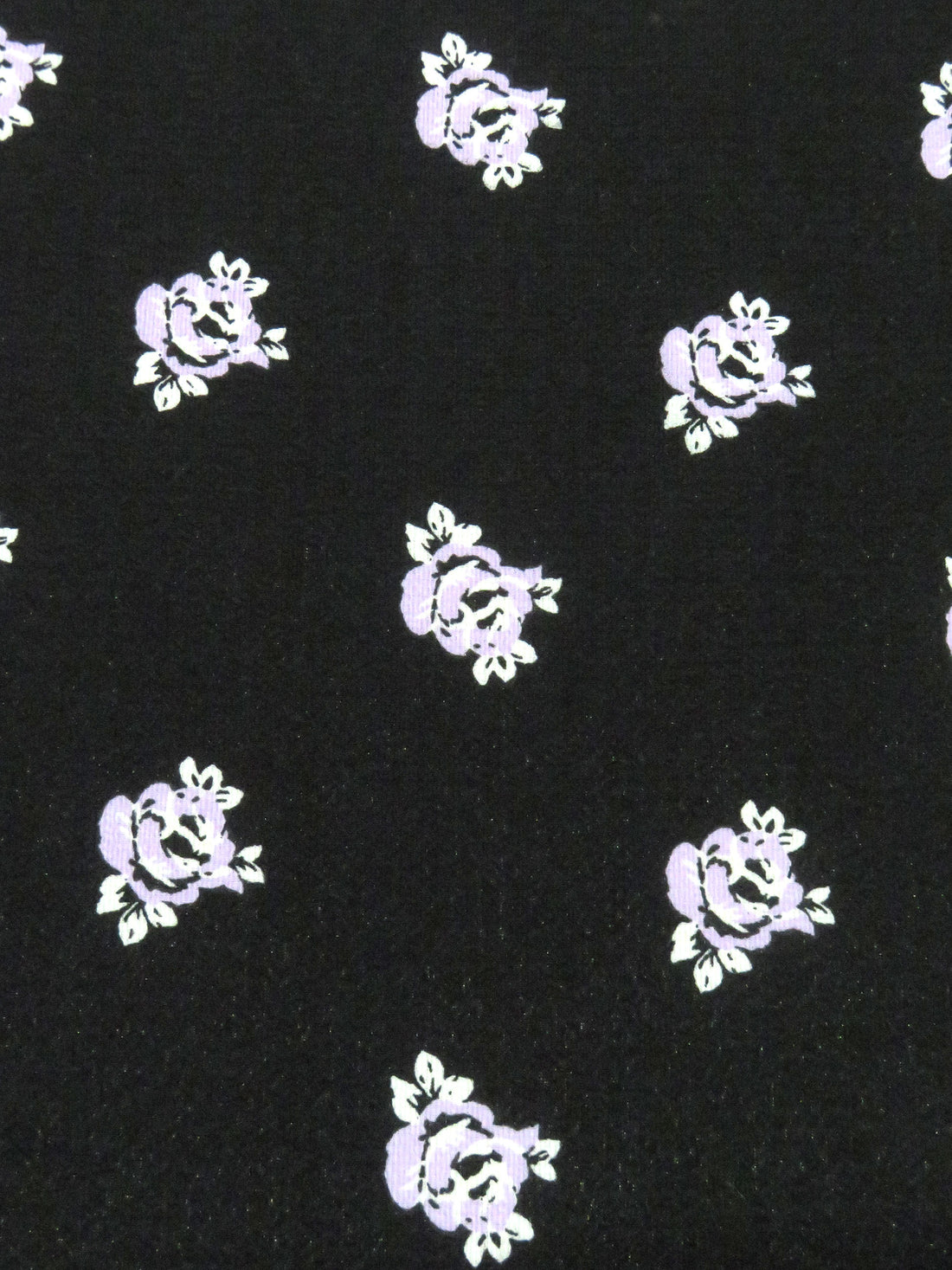 Black/Lavender/Moody Cool Gray 100% Polyester Floral Print Bubble Crepe 60W