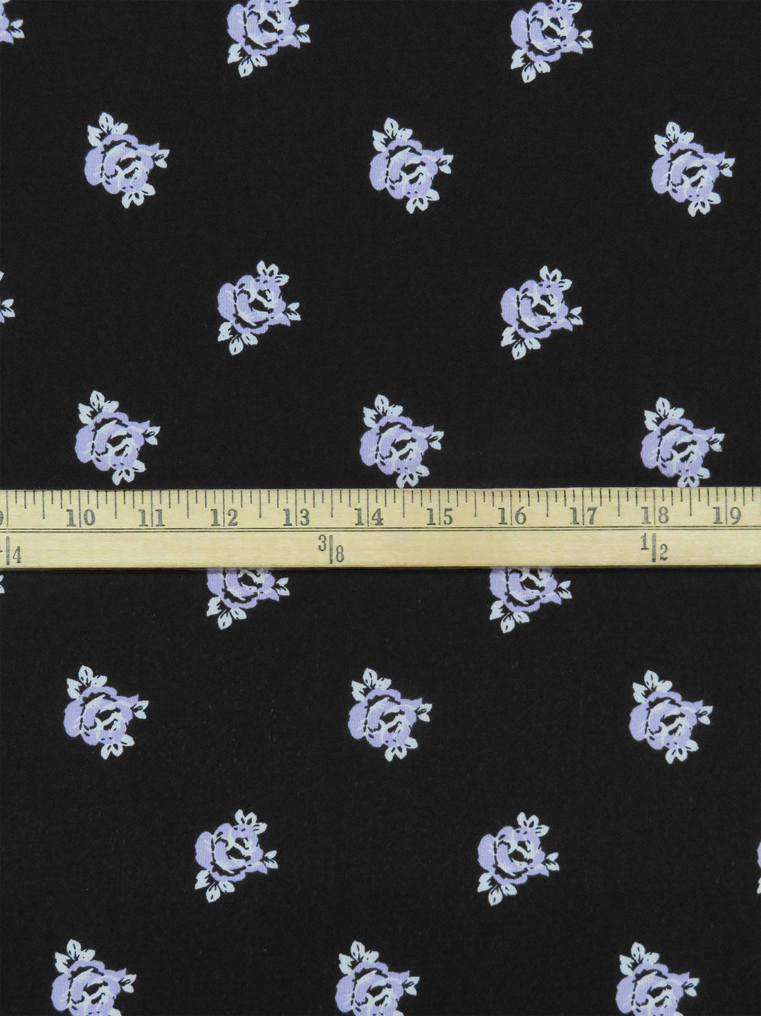 Black/Lavender/Moody Cool Gray 100% Polyester Floral Print Bubble Crepe 60W