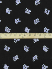 Black/Lavender/Moody Cool Gray 100% Polyester Floral Print Bubble Crepe 60W