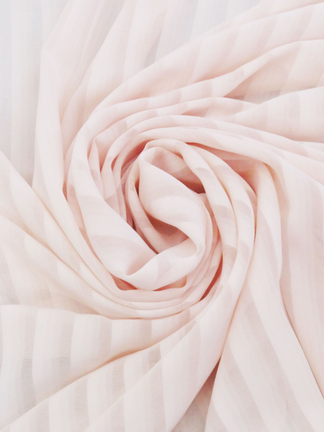 Pale Ballet Pink 100% Polyester Vertical Shadow Stripe Chiffon 58W