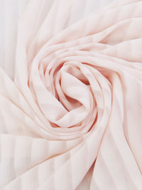 Pale Ballet Pink 100% Polyester Vertical Shadow Stripe Chiffon 58W