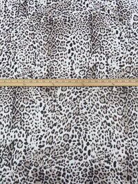Snow Leopard White/Black/Light Taupe 100% Polyester Animal Print Chiffon 58W